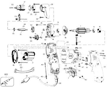 Part Location Diagram of 36480-98 DeWALT Cord/10ft./18-3